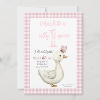 One Silly Goose First Birthday Party Invitation