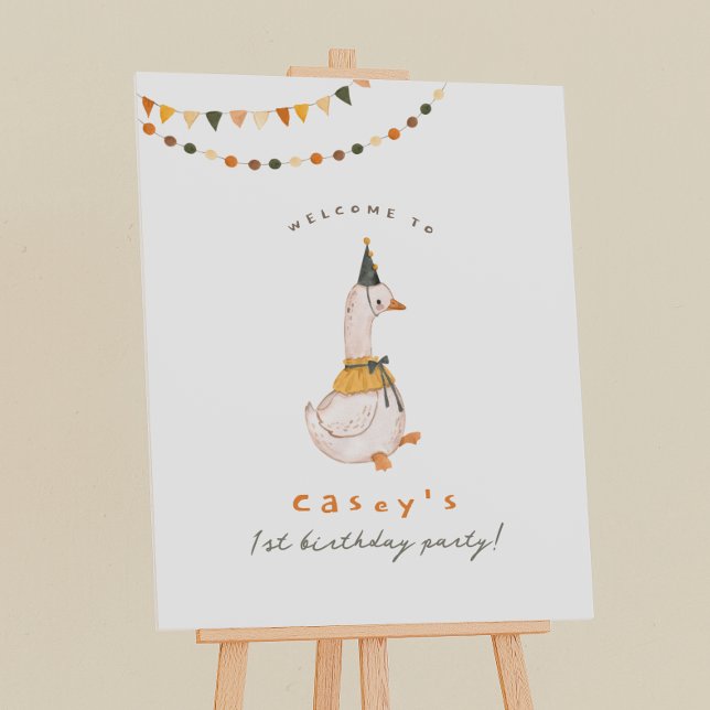One Silly Goose First Birthday Party Welcome Sign (Creator Uploaded)