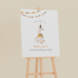 One Silly Goose First Birthday Party Welcome Sign