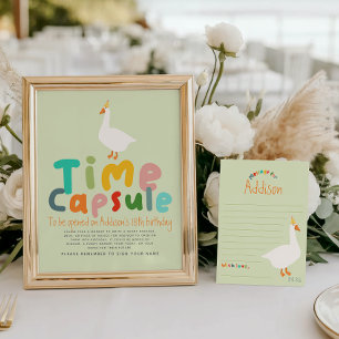 One Silly Goose First Birthday Time Capsule Sign