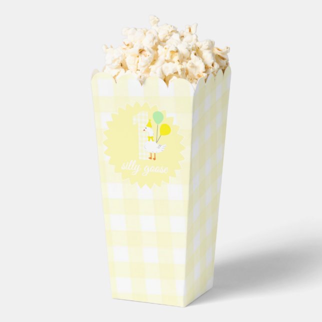 One Silly Goose Gingham 1st Birthday Favor Boxes (Popped)