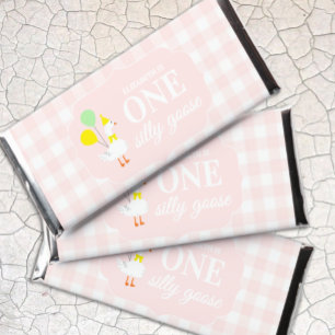 One Silly Goose Gingham 1st Birthday Hershey Bar Favors