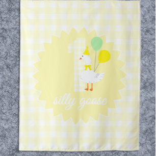One Silly Goose Gingham 1st Birthday Tapestry