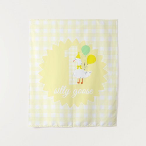 One Silly Goose Gingham 1st Birthday Tapestry