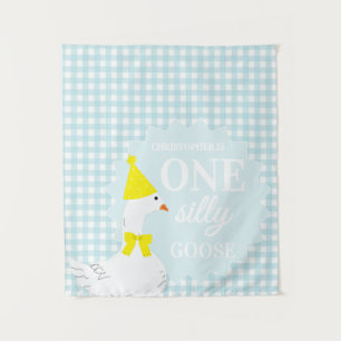 One Silly Goose Gingham 1st Birthday Tapestry