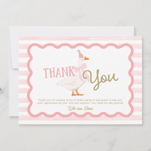 One Silly Goose Girl 1st Birthday Thank You