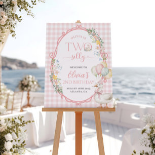 One Silly Goose Girl 2nd Birthday Welcome Sign