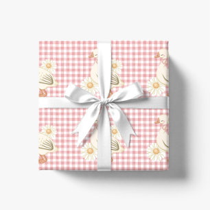 One Silly Goose Girl Pink Cottagecore Wrapping Paper