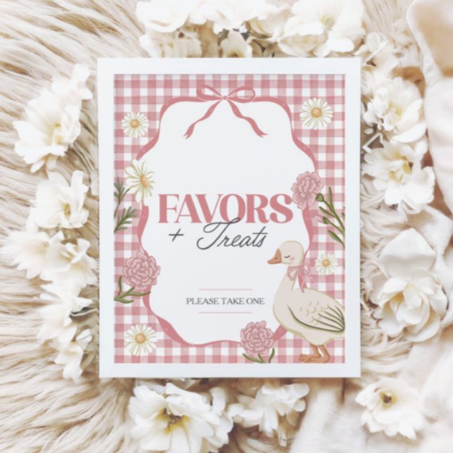 One Silly Goose Girl Pink Favors & Treats Sign (Creator Uploaded)