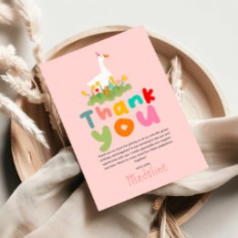 One Silly Goose Girls Cute 1st Birthday Thank You Card