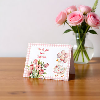 One Silly Goose Girls's First Birthday Thank You Card