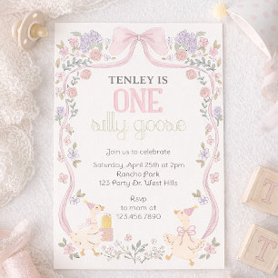 One Silly Goose, Goose Party, First Birthday Invitation