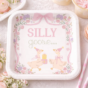 One Silly Goose, Goose Party, First Birthday  Paper Plates