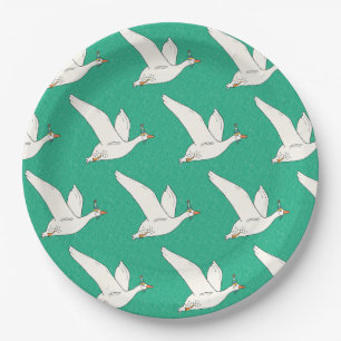 One Silly Goose Green Birthday Party Paper Plates