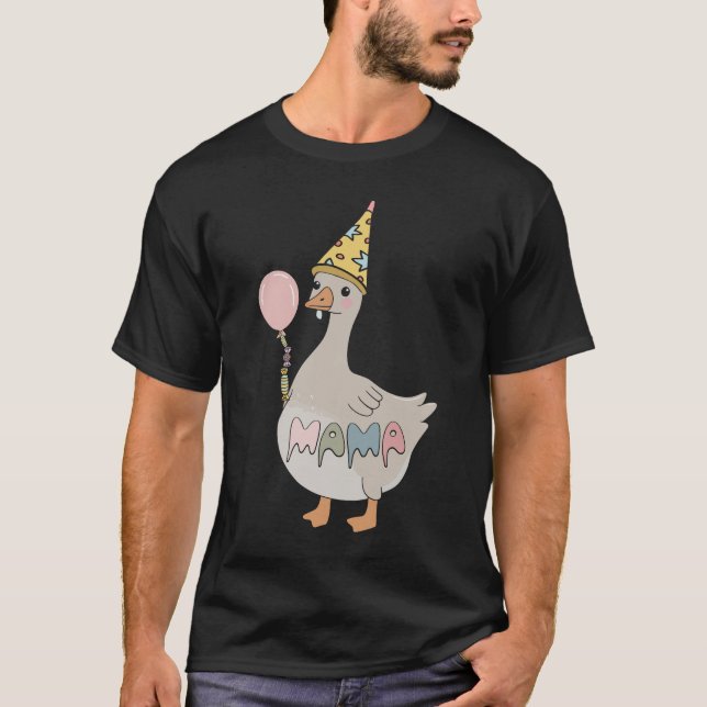 One Silly Goose Mama 1st First Birthday Family Mat T-Shirt (Front)