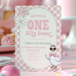 ONE Silly Goose Modern Retro 1st Birthday Party Invitation<br><div class="desc">This is a ONE Silly Goose Modern Retro 1st Birthday Party Invitation!</div>