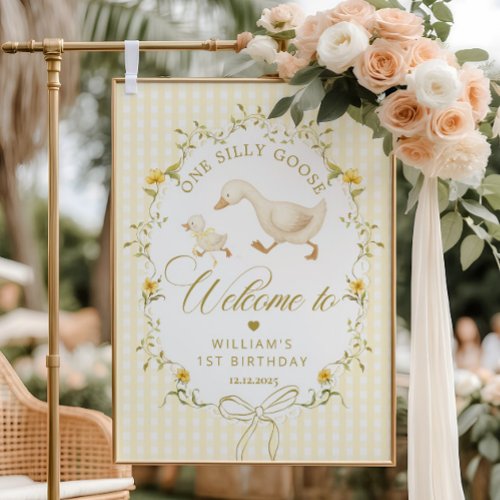 One Silly Goose Neutral 1st Birthday Welcome