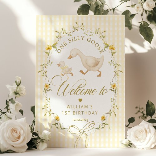 One Silly Goose Neutral 1st Birthday Welcome
