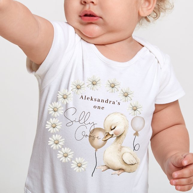 One Silly Goose Neutral Boho Baby 1st Birthday   T-Shirt (Creator Uploaded)