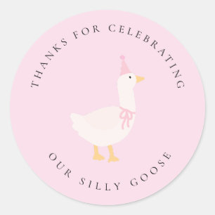 One Silly Goose Party Favor Sticker - Silly Goose 