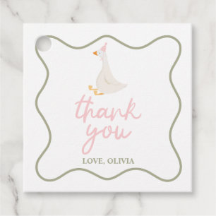 One Silly Goose pink and green Favor Tags
