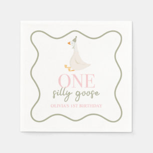 One Silly Goose pink and green Napkins