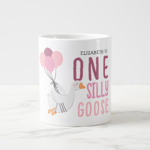 One Silly Goose Pink Birthday Giant Coffee Mug