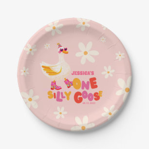 One Silly Goose Pink Festive Kids' Birthday Party Paper Plates