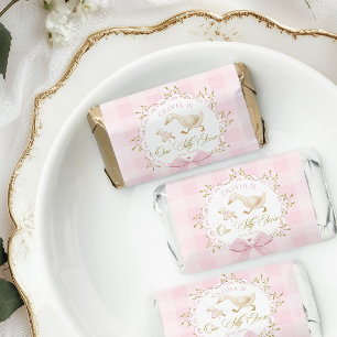 One Silly Goose Pink Gingham 1st Birthday Bow Hershey's Miniatures