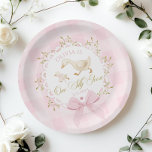 One Silly Goose Pink Gingham 1st Birthday Bow Paper Plates<br><div class="desc">One Silly Goose Pink Gingham 1st Birthday Bow Paper Plates
Matching items are available.</div>