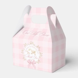 One Silly Goose Pink Gingham 1st Birthday Favor Boxes