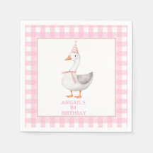ONE SILLY GOOSE PINK GINGHAM 1ST BIRTHDAY