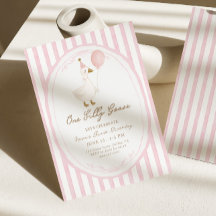 One Silly Goose Pink Girls 1st Birthday