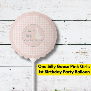 One Silly Goose Pink Girl's Birthday Party Balloon
