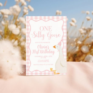 One Silly Goose pink Invitation