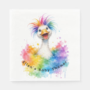 One Silly Goose Rainbow Baby Shower Napkins
