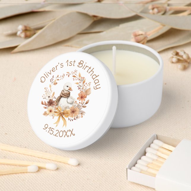 One Silly Goose Rustic Fall Boy Birthday Mini Candle Favors (Insitu)