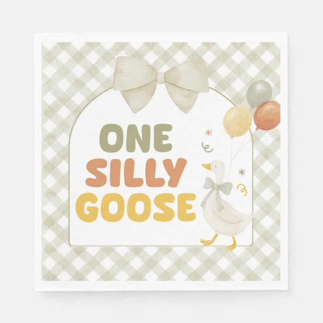 One Silly Goose Spring Birthday Napkins (Front)