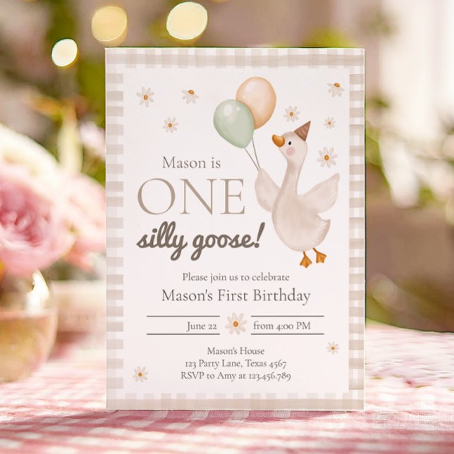 One Silly Goose Spring Party Farm First Birthday Invitation (Creator Uploaded)