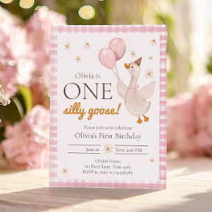 One Silly Goose Spring Party Farm First Birthday Invitation