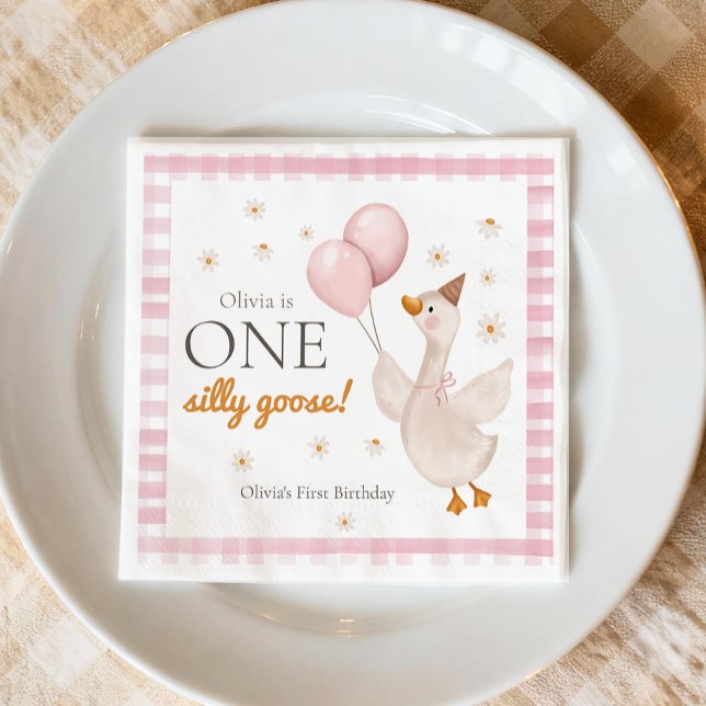 One Silly Goose Spring Party Farm First Birthday Napkins (Creator Uploaded)