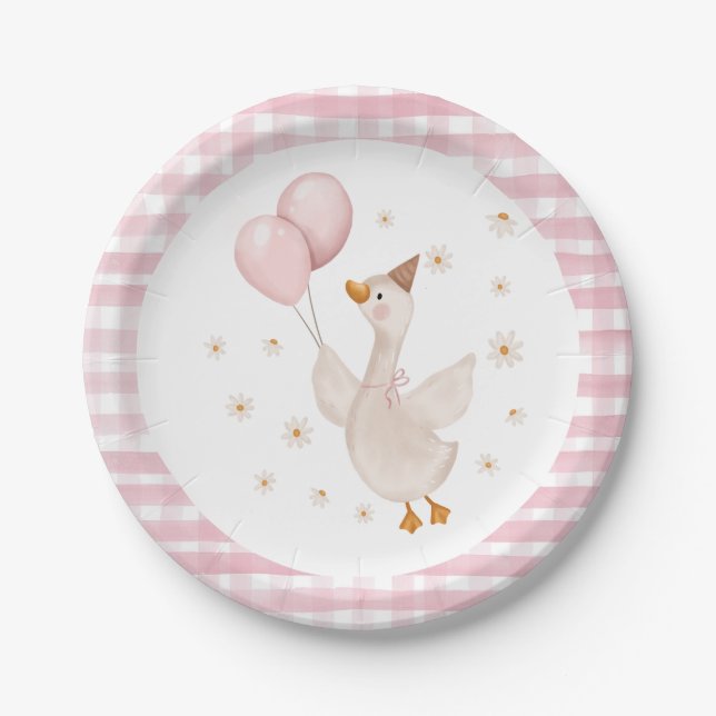 One Silly Goose Spring Party Farm First Birthday Paper Plates (Front)