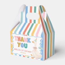 One Silly Goose Striped Birthday Favor Boxes
