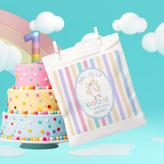 ​One Silly Goose Thank You First Birthday  Favor Bag