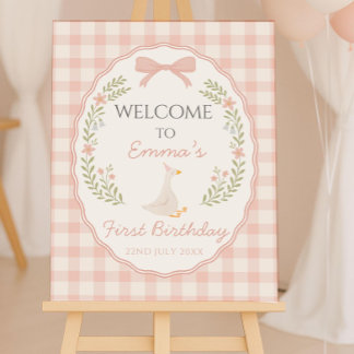 One Silly Goose Welcome Sign Template, Girl Goose