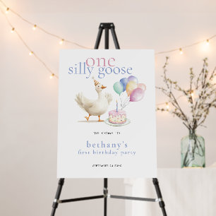 One Silly Goose Welcome to 1st Birthday Foam Board