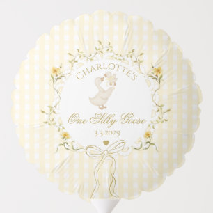 One Silly Goose Whimsical Gingham 1st Birthday Balloon