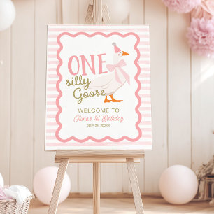 One Silly GooseBow 1st Birthday Welcome Sign