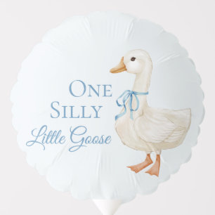 One Silly Little Goose Birthday Party Watercolor Balloon