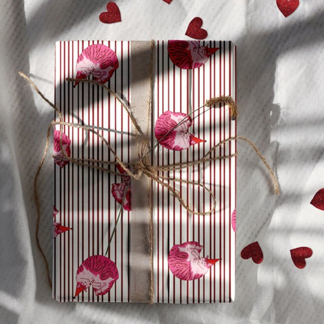 One Silly Pink Kitty 1st Birthday Wrapping Paper Sheets (Creator Uploaded)